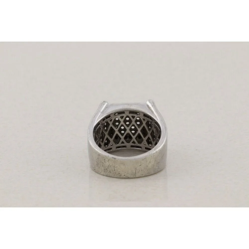 Men's Blue & White Cubic Zirconia Ring Size 10 1/4